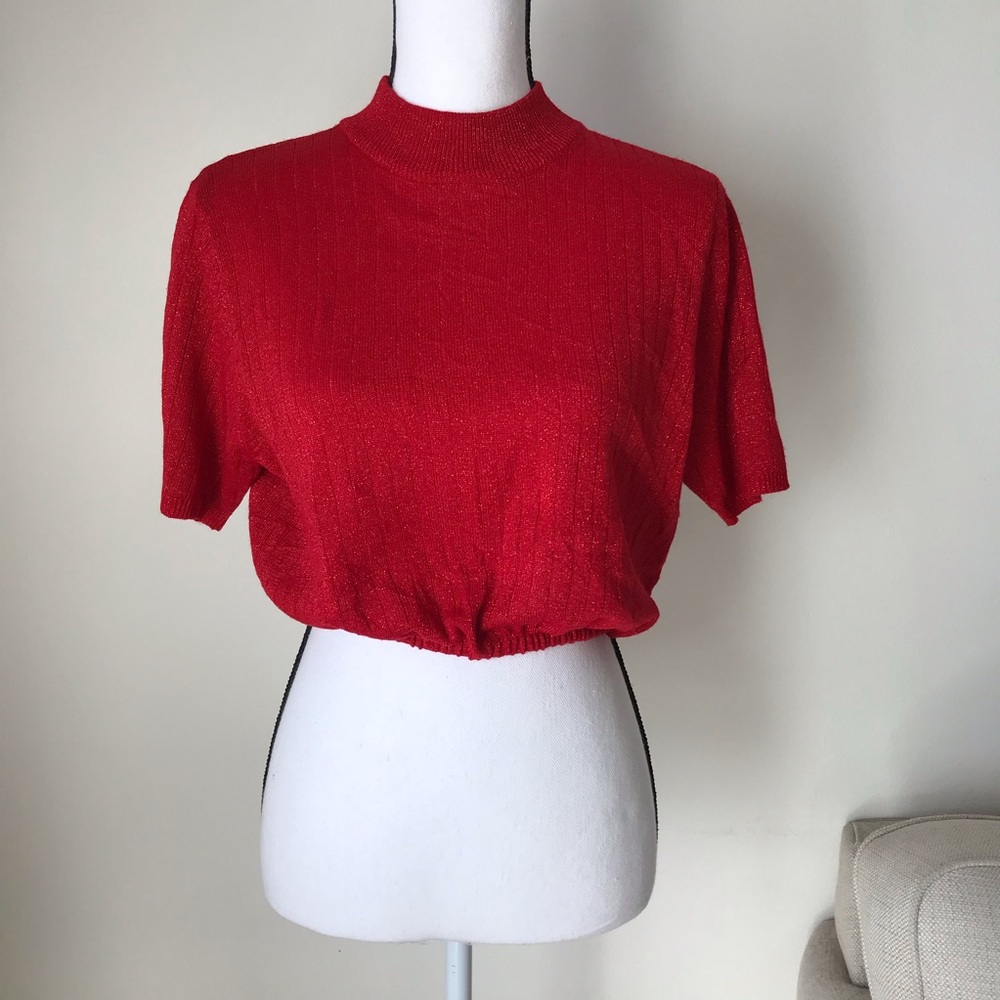 UO Urban Renewal Red Crop Top - Picture 1 of 4
